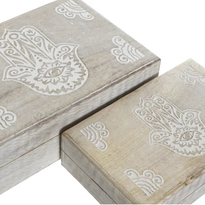 Caja Mano de Fátima - Madera