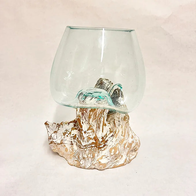 Madera blanca con cristal - Mediano