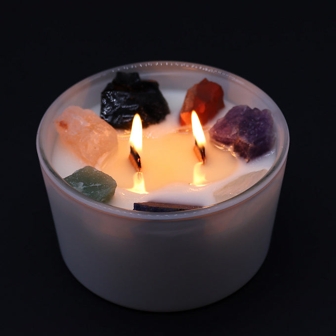 Vela Chakras con gemas