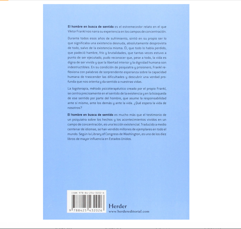 Libro "El hombre en busca del sentido"