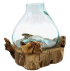 Madera natural con cristal - Pecera Grande