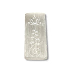 Selenita rectangular gravada 10 cm.